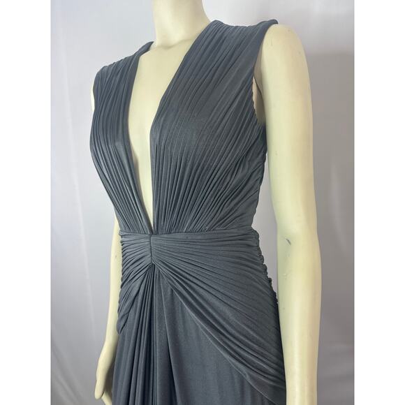 JOVANI PROM sexy gown, ruching at sides & bodice, open back  6543 gray Size 6 - Picture 6 of 14